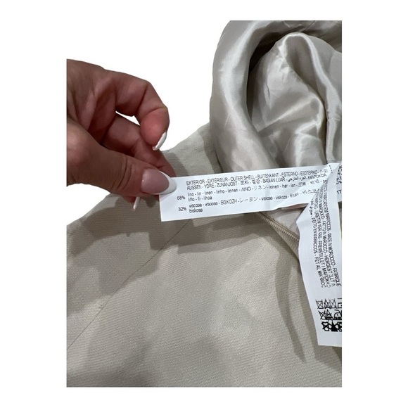 Zara Bloggers Favorite Beige Belted Linen Blend  Top size M - Picture 8 of 16